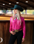 HOT PINK SPARKLE PERFORMANCE RODEO SHIRT