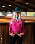 HOT PINK SPARKLE PERFORMANCE RODEO SHIRT