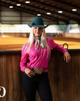 HOT PINK SPARKLE PERFORMANCE RODEO SHIRT