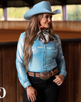 ICE BLUE SPARKLE PERFORMANCE RODEO SHIRT