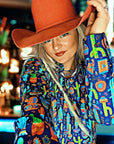 Crazy Cactus Lady Unisex Western Button Up Shirt