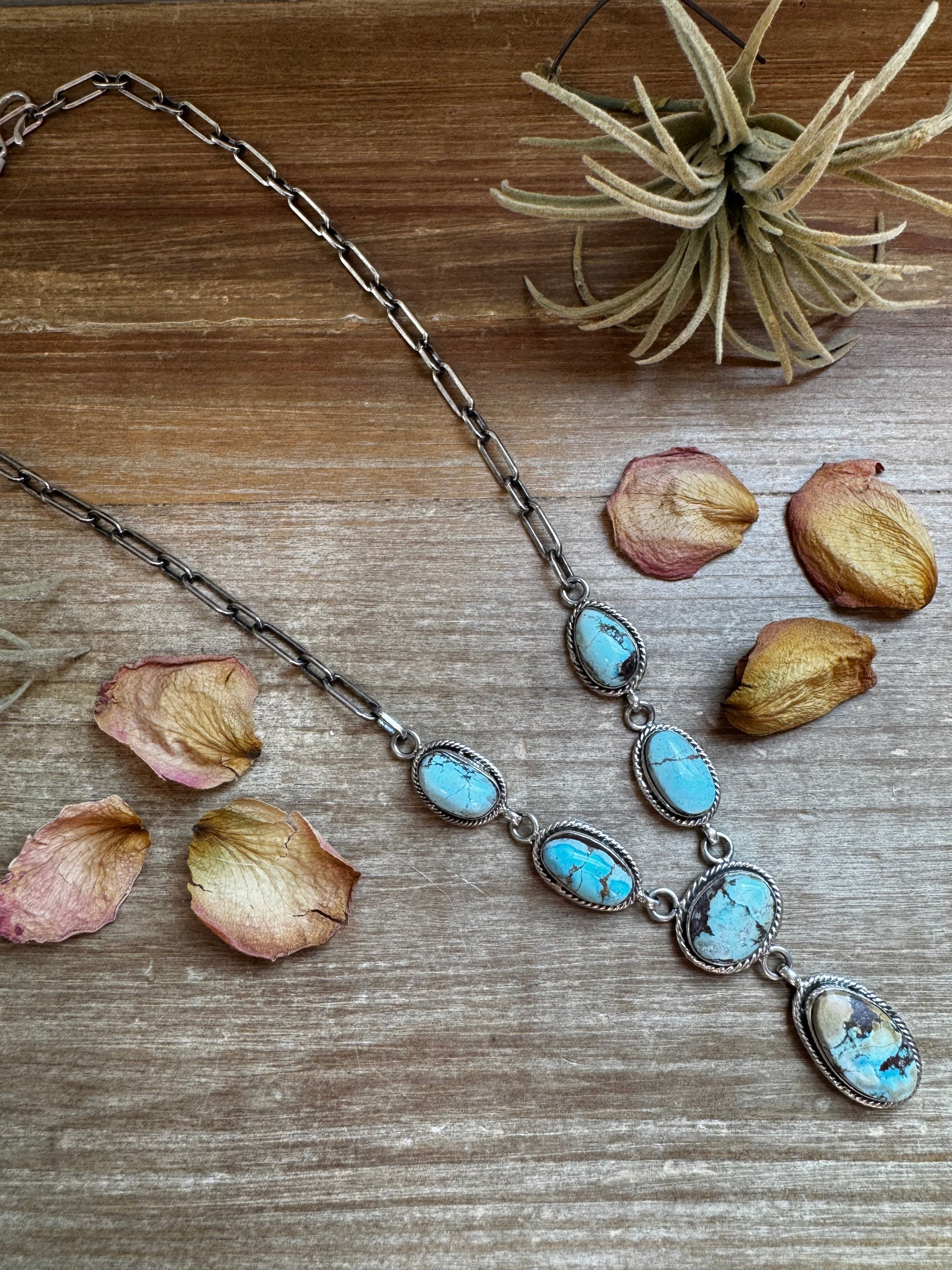 Golden Hills Turquoise Necklace – Sterling Silver, 22 inch