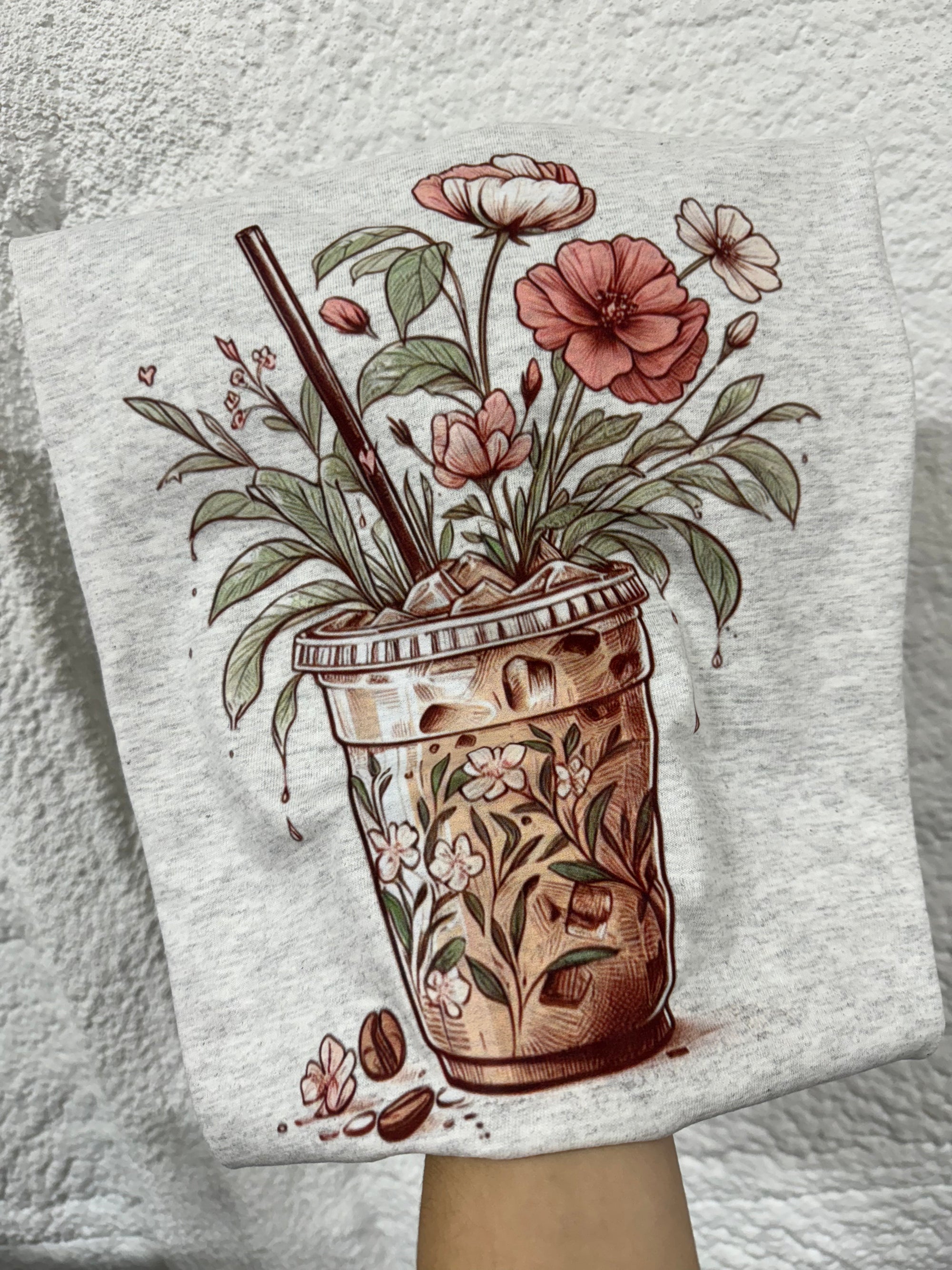 Floral iced coffee tee &amp; sweatshirt