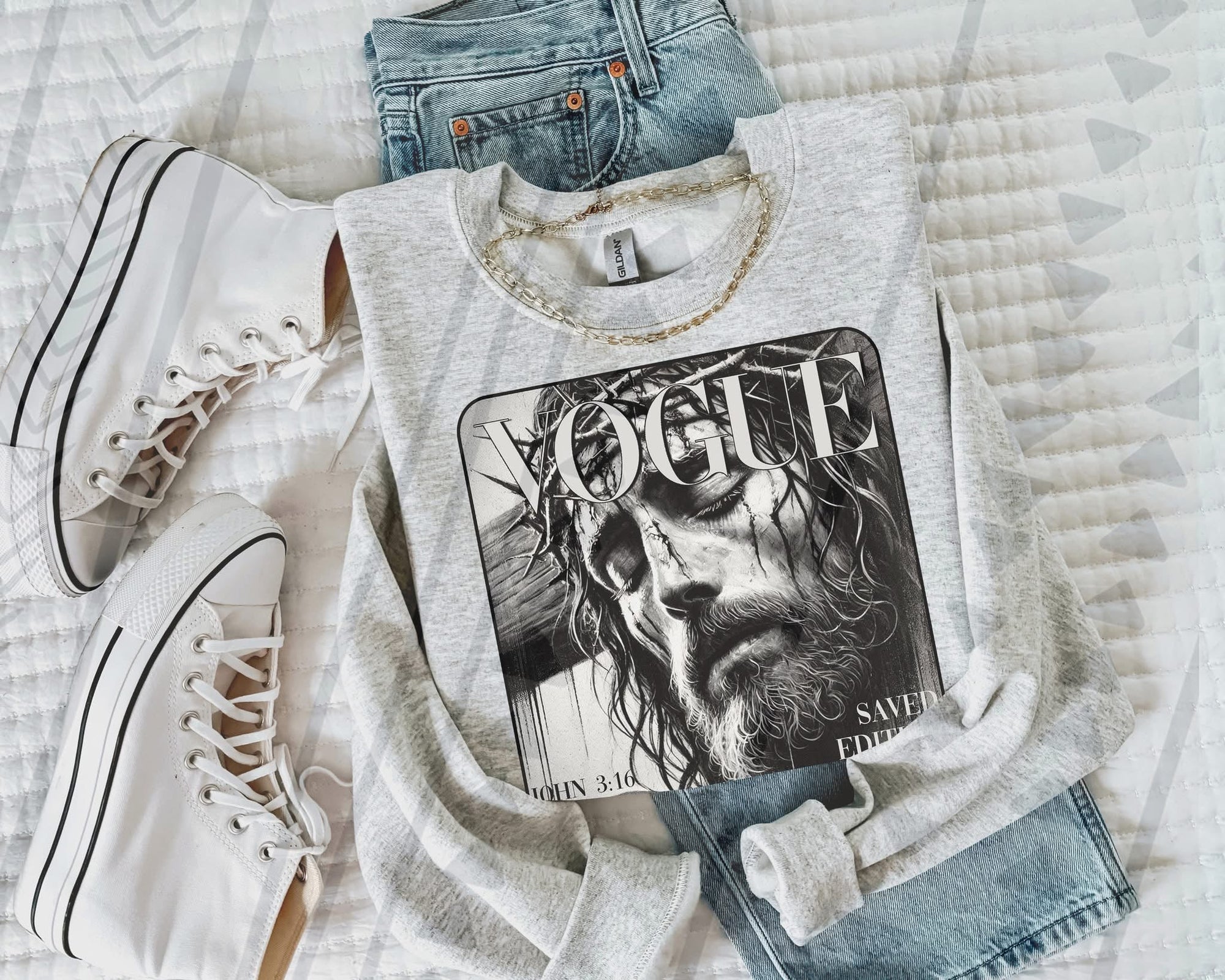 Saved edition vogue Jesus tee &amp; sweatshirt