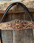 Light Oil Floral Whipstitch Browband Headstall / Bridle 