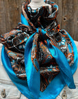 35X35" Blue Floral Wild Rag / Scarf WR1024