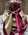 35X35" Burgundy and Cream Wild Rag / Scarf WR1016
