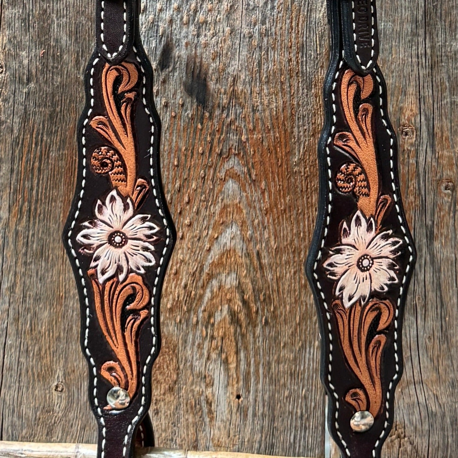 Triple Tone Floral One Ear Headstall / Bridle 