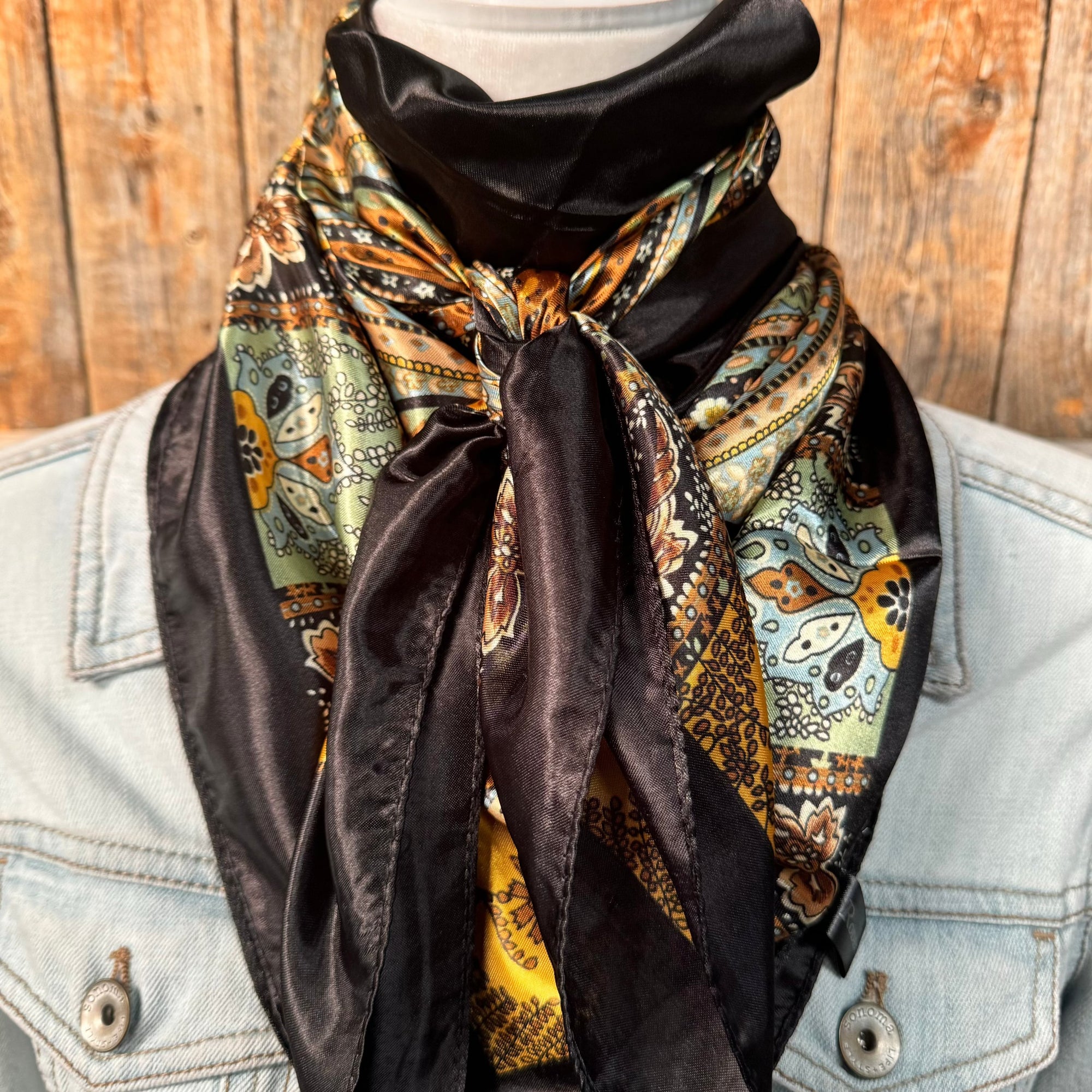 35X35" Golden Rod Paisley Wild Rag / Scarf WR3P