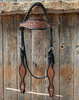 Teal Diamond Scalloped Browband Headstall / Bridle 