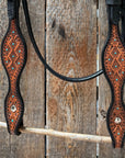 Teal Diamond Scalloped Browband Headstall / Bridle 