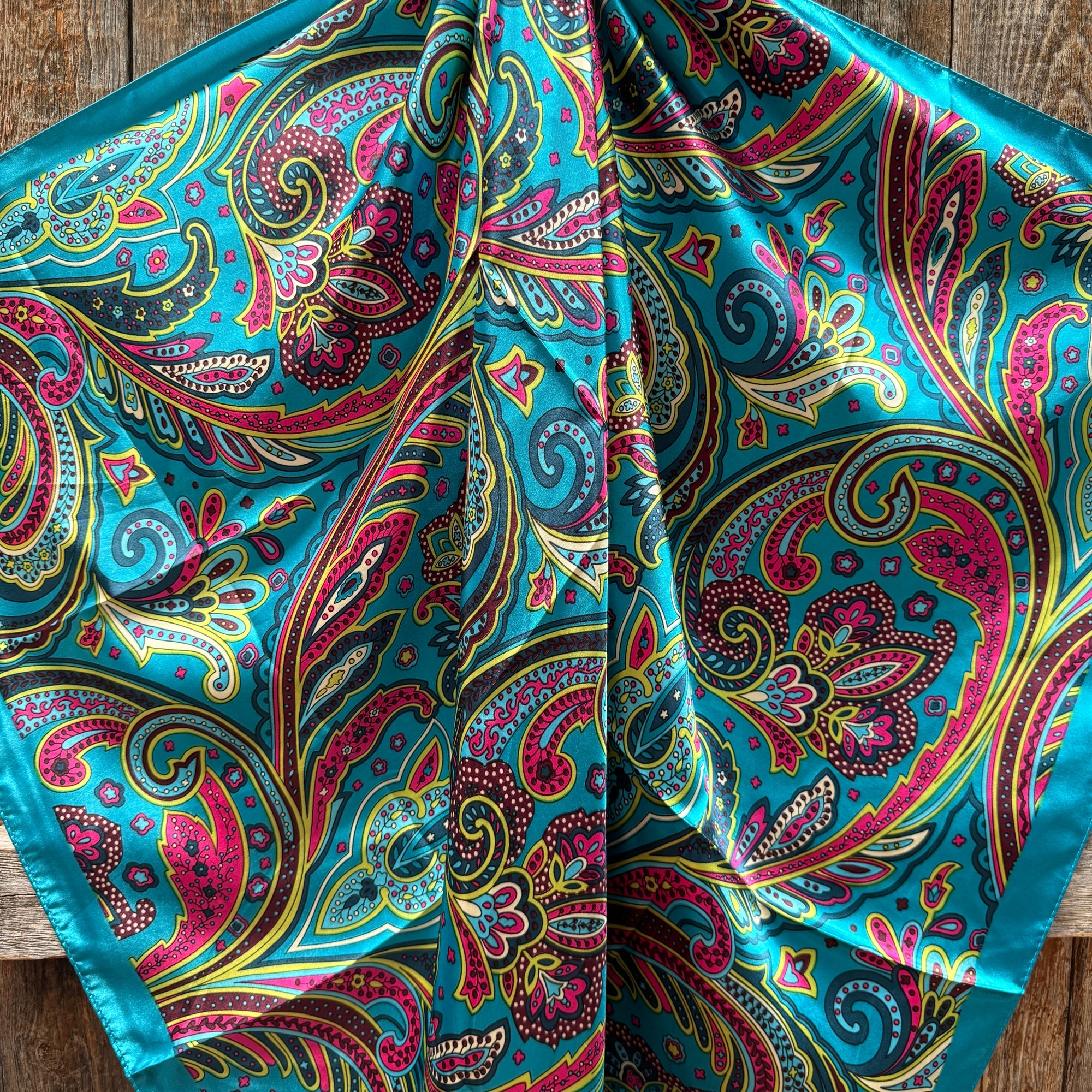 35X35" Blue Fun Floral Wild Rag / Scarf WR1019