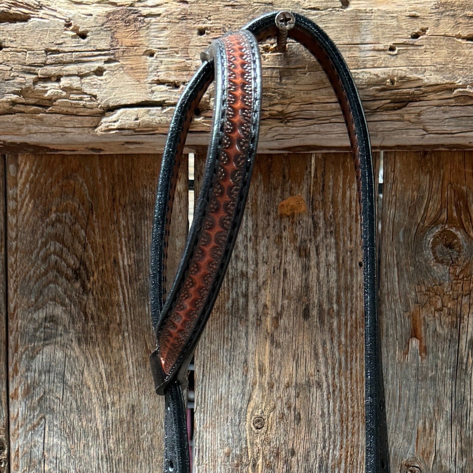 Teal Diamond Scalloped One Ear Headstall / Bridle 