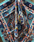 35X35" Blue Multi Pattern Wild Rag / Scarf WR1015