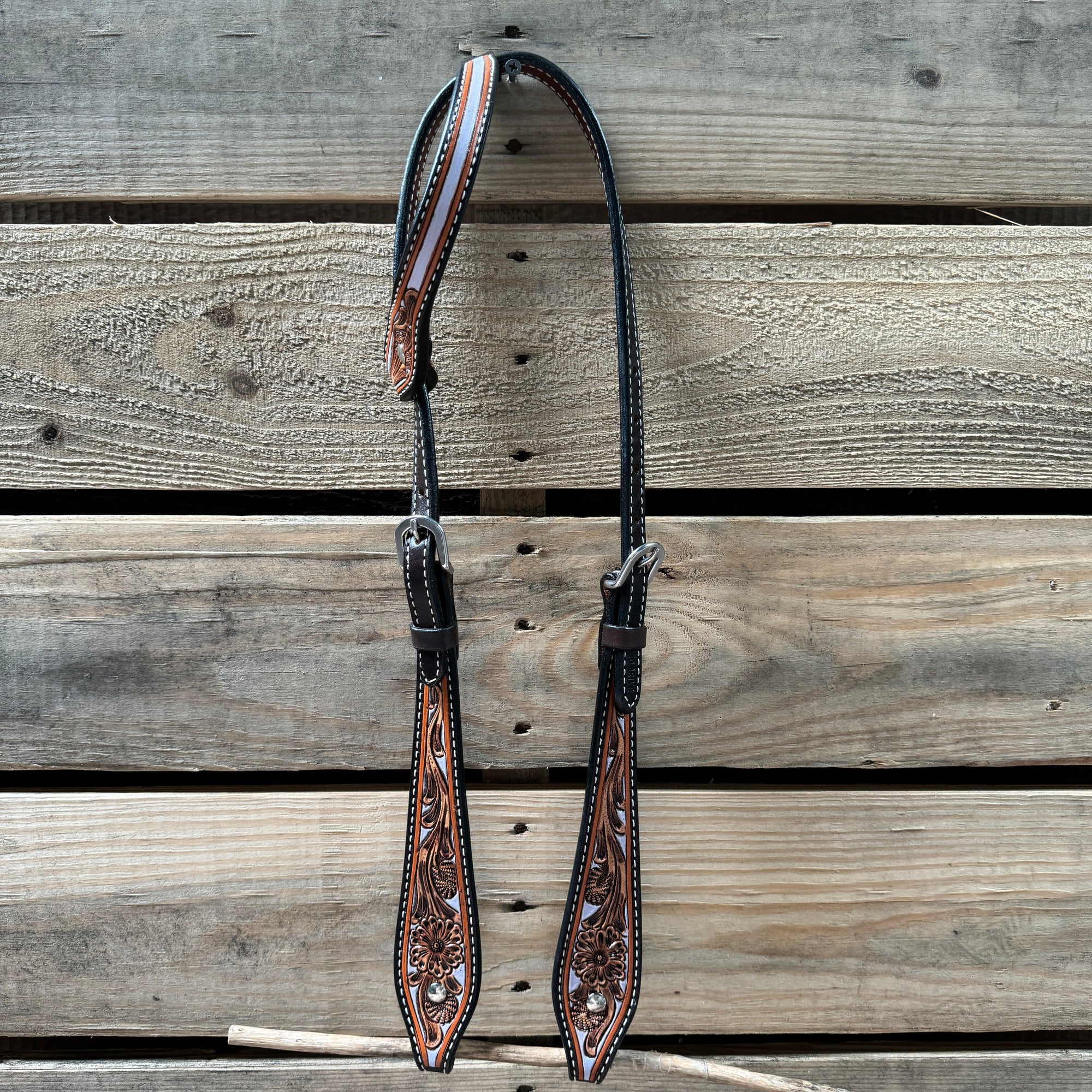 Hand Painted Floral One Ear Headstall / Bridle 