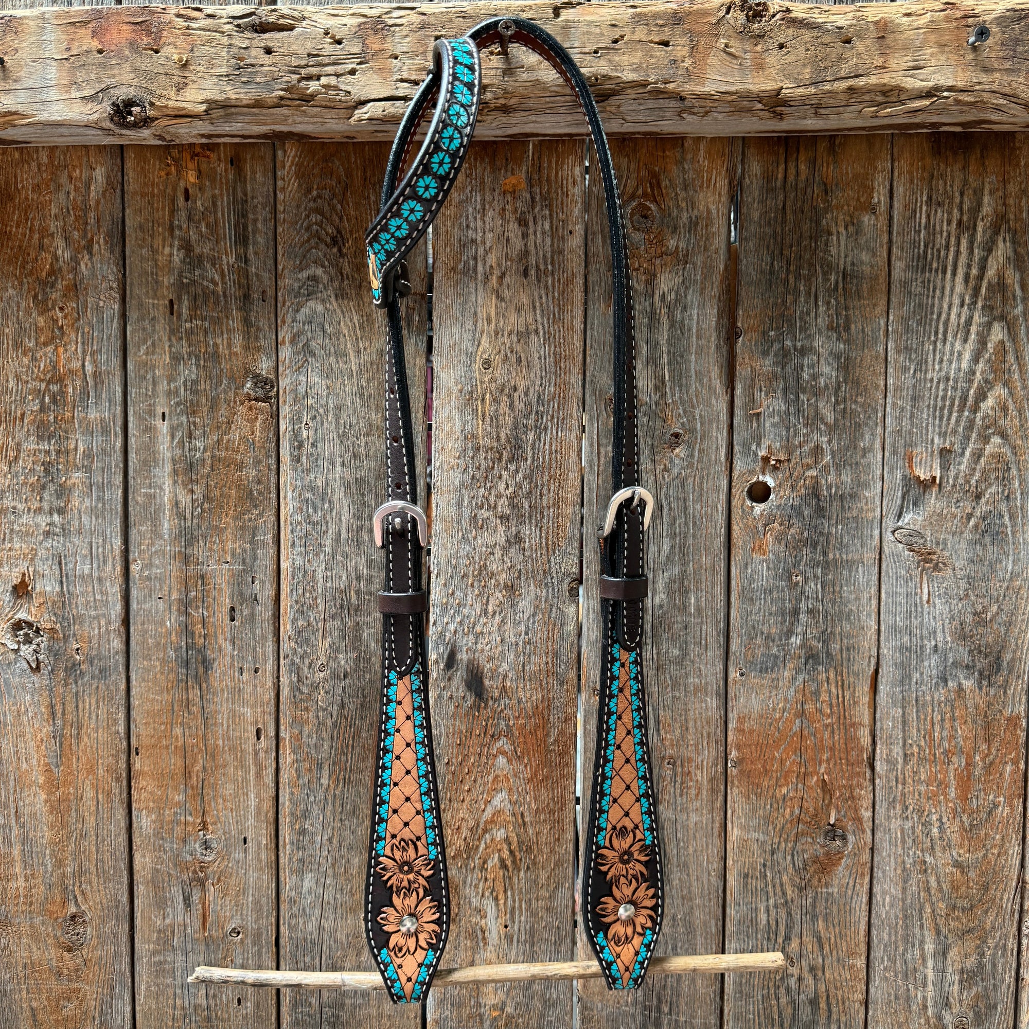 Multi Flower One Ear Headstall / Bridle 