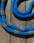 Blue Nylon Barrel Racing Reins with Rhinestones 