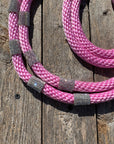 Pink Nylon Barrel Racing Reins with Rhinestones 