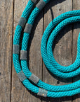 Teal Nylon Barrel Racing Reins with Rhinestones 