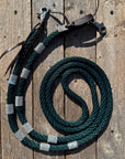 Emerald Nylon Barrel Racing Reins with Rhinestones 