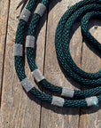 Emerald Nylon Barrel Racing Reins with Rhinestones 