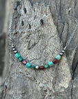 Sterling Silver Jasper Turquoise Necklace