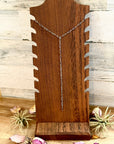 Silver Lariat necklace - paperclip chain