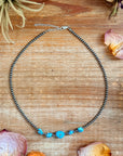 Golden Hills Turquoise & Sterling Silver Pearl Necklace – 16 Inch