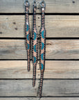 Turquoise Feather Padded Leather Dog Collar With Comfortable Padding And Adjustable Fit
