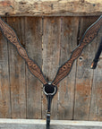 Two Tone Floral and Basketweave Breastcollar 