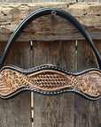Two Tone Floral and Basketweave Browband Headstall / Bridle 