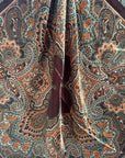 35X35" Brown and Orange Paisley Wild Rag / Scarf WR3452