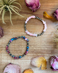 Sterling Silver Mini Wolf Stretchy Bracelet Bundle (Set of 2) –  Mixed Stone