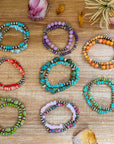 Sterling Silver Mini Wolf Stretchy Bracelet Bundle (Set of 2) –  Mixed Stone