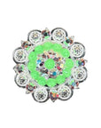 Bright Silver Neon Green - AB Crystal Conchos - Sizes from 1"- 3" and Buckles