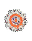 Bright Silver Neon Orange - AB Crystal Conchos - Sizes from 1"- 3" and Buckles