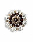 Bright Silver Topaz - Champagne Crystal Conchos - Sizes from 1"- 3" and Buckles