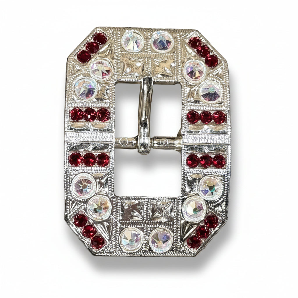 Bright Silver Ruby - AB Crystal Conchos - Sizes from 1"- 3" and Buckles
