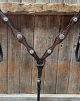 Teal Diamond Topaz and Turquoise Browband / One Ear - Breastcollar Tack Set 