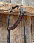 Teal Diamond and Turquoise Flower Browband / One Ear - Breastcollar Tack Set 