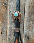 Teal Diamond Turquoise and Clear Browband / One Ear - Breastcollar Tack Set 