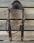 Dark Oil Braided Sunflower Browband / One Ear - Breastcollar Tack Set 