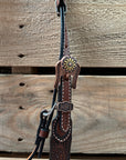 Dark Oil Braided Sunflower Browband / One Ear - Breastcollar Tack Set 