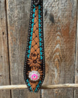 Multi Flower Hot Pink Browband / One Ear - Breastcollar Tack Set 