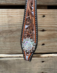 Hand Painted Floral AB Browband / One Ear - Breastcollar Tack Set 