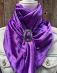 35X35" Solid Purple Wild Rag / Scarf WRS1 - Buckle Wild Rag Slides - Assorted
