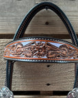 Hand Painted Floral AB Browband / One Ear - Breastcollar Tack Set 