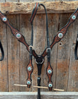 Teal Diamond Topaz and Turquoise Browband / One Ear - Breastcollar Tack Set 