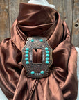 35X35" Solid Brown Wild Rag / Scarf WRS2 - Buckle Wild Rag Slides - Assorted