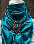35X35" Solid Teal Wild Rag / Scarf WRS5 - Buckle Wild Rag Slides - Assorted